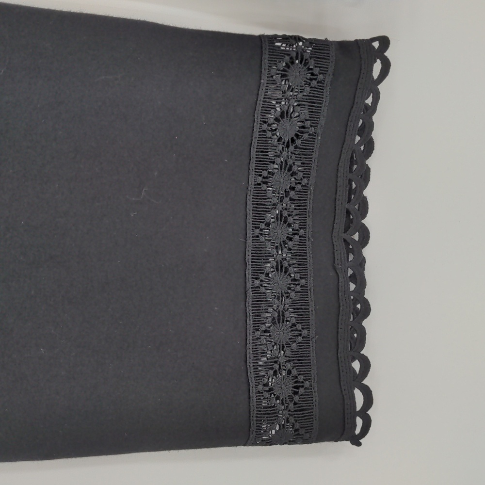 Lysse‎ Raya Womens Lace Trim High Rise Cropped Pants Size Extra Small Black - Picture 11 of 12